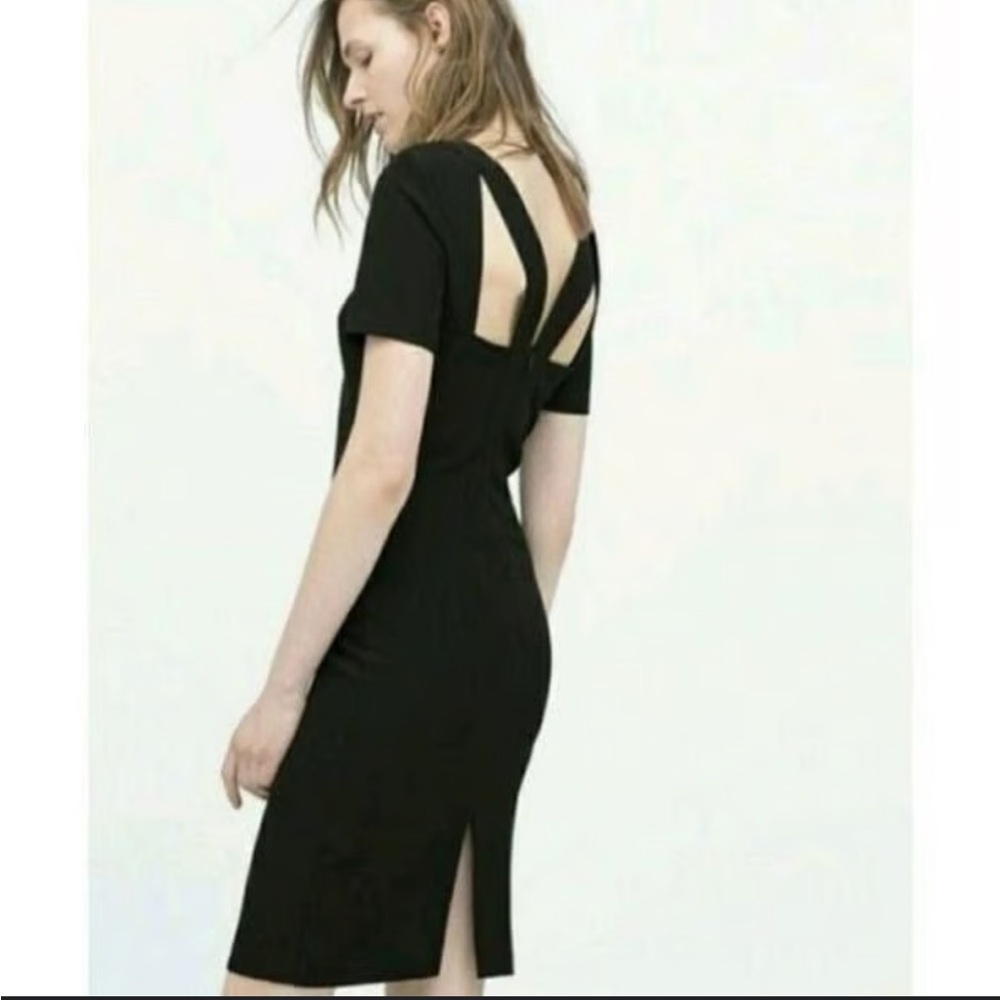 Zara black dress with cut out on back
